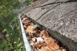 Clogged residential gutters