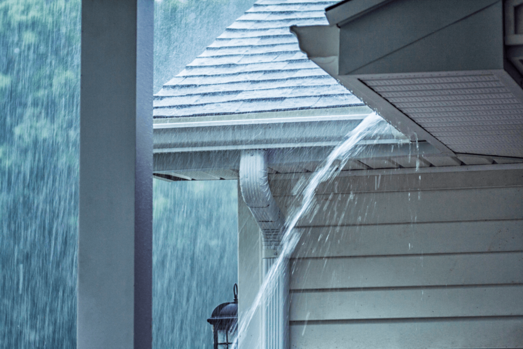 Rainfall on a residential home