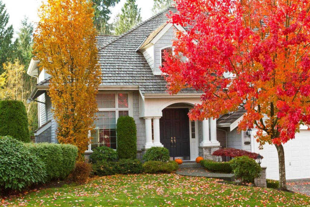 Residential home during fall season