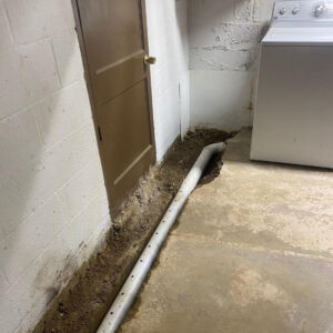 sewer line replacement in a residential home