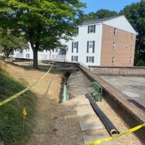 An excavation job in progress at a residential building in Western PA