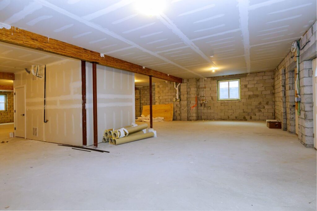 The inside of a home basement.