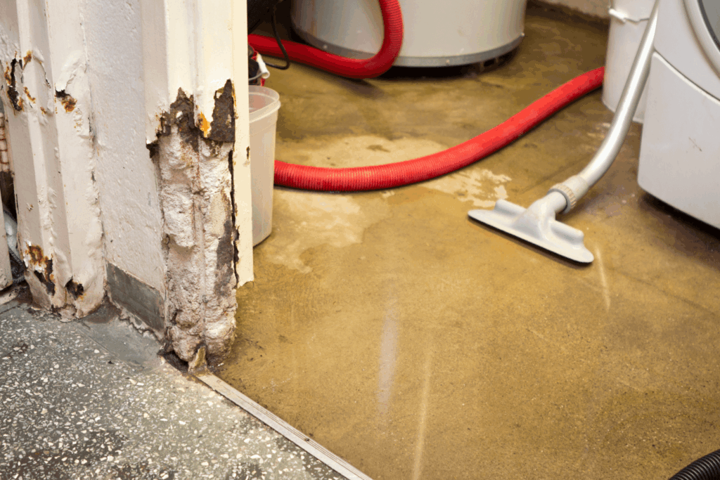 vacuum is cleaning up a flooded basement