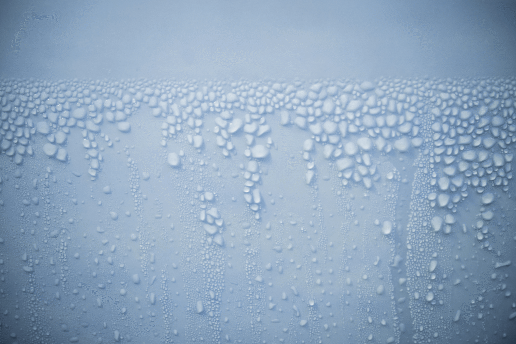 condensation build up on a white wall