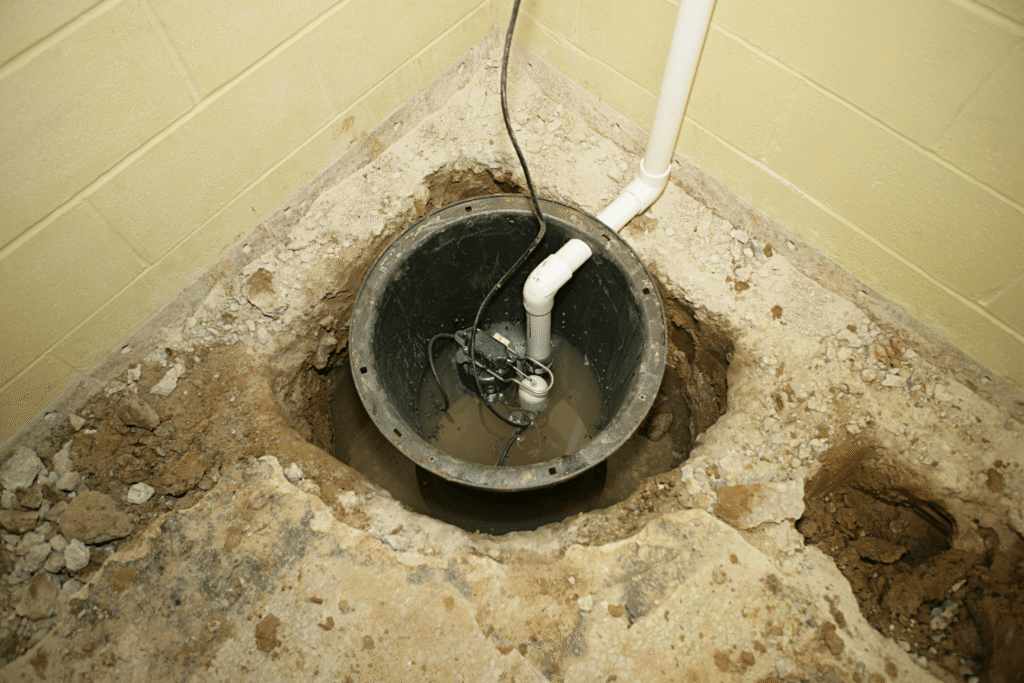 sump pump inside of a residential home