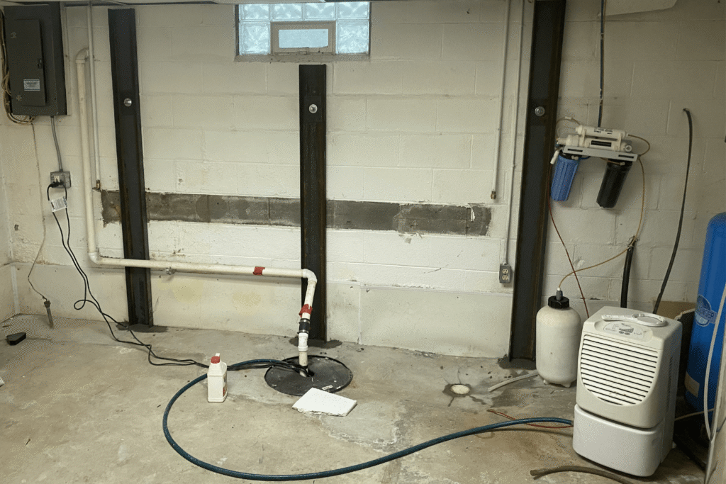 Wall Anchor installation completed by AM Wall Anchor & Waterproofing