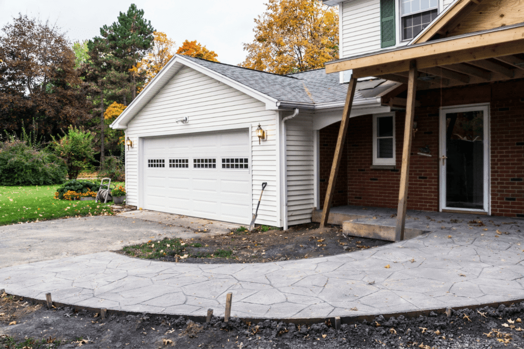 home with patio addition being added